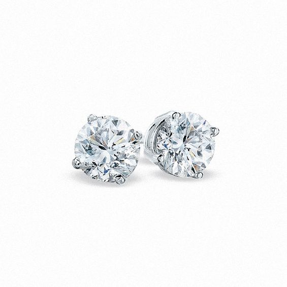 1 2 Ct T W Diamond Solitaire Stud Earrings In 14k White Gold 1 2 Ct T W Diamond Solitaire Stud Earrings In 14k White Gold