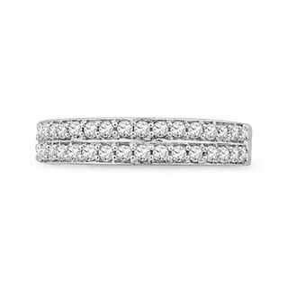 2.30 CT TWO-ROW DIAMOND WHITE GOLD WEDDING BAND