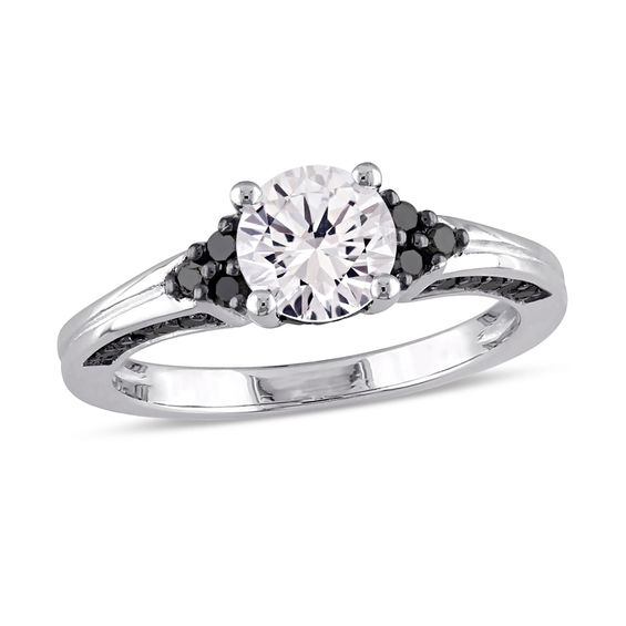 6 5mm Lab Created White Sapphire And 3 8 Ct T W Enhanced Black 6 5mm Lab Created White Sapphire And 3 8 Ct T W Enhanced Black
