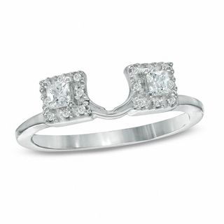 1 4 CT. T.W. Princess Cut Diamond Frame Solitaire Enhancer in 14K