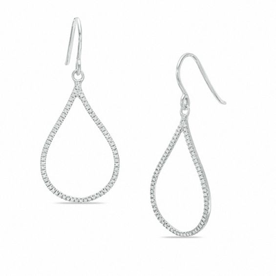 1 4 Ct T W Diamond Teardrop Earrings In 10k White Gold T W Diamond Teardrop Earrings In 10k White Gold