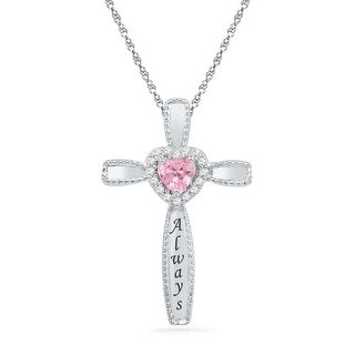 pink diamond cross pendant