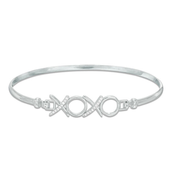 1 10 Ct T W Diamond Xoxo Bangle In Sterling Silver 7 25 T W Diamond Xoxo Bangle In Sterling Silver 7 25