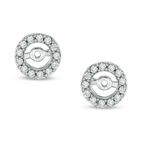 3 8 Ct T W Diamond Frame Earring Jackets In 14k White Gold T W Diamond Frame Earring Jackets In 14k White Gold