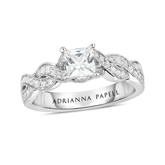 Adrianna Papell 1 Ct T W Certified Princess Cut Diamond Vintage