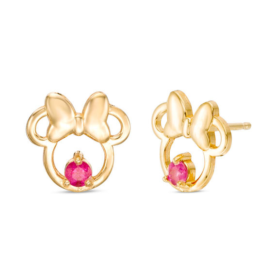 Child S Disney Le Minnie Mouse Ruby Stud Earrings In 14k Gold Child S Disney Le Minnie Mouse Ruby Stud Earrings In 14k Gold
