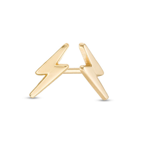 Lightning Bolt Stud Earrings In 14k Gold Whimsical Collections Lightning Bolt Stud Earrings In 14k Gold