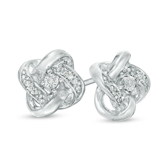 Diamond Accent Love Knot Stud Earrings In 10k White Gold Zales Outlet Diamond Accent Love Knot Stud Earrings In 10k White Gold Zales Outlet