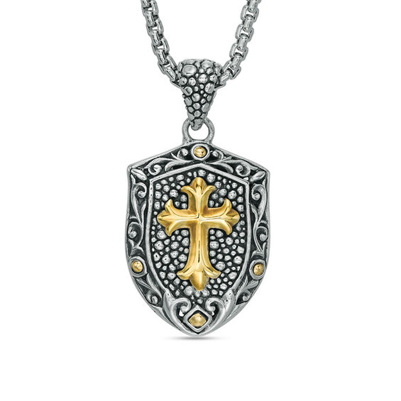 Effy Collection Mens Gothic Style Cross Filigree Frame Shield Pendant In Sterling Silver And Effy Collection Mens Gothic Style Cross Filigree Frame Shield Pendant In Sterling Silver And