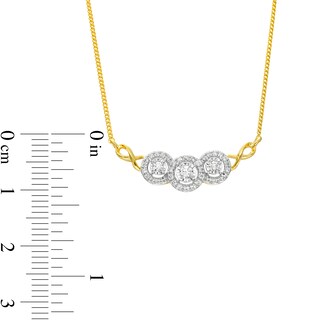 1/4 CT. T.W. Diamond Frame Infinity Loop Trio Necklace in 10K Gold