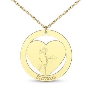 SENFAI Women's Stainless Steel Circle Flower Engraved Pendant Necklace – 18+2" Length, Gold/Rose Gold/Silver, Gift Ready