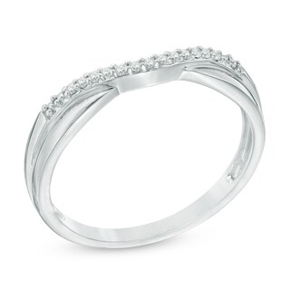 bagageruimte Einde Correctie Previously Owned - 1/15 CT. T.W. Diamond Double Row Contour Wedding Band in 14K White Gold | Zales Outlet bagageruimte Einde Correctie Previously Owned - 1/15 CT. T.W. Diamond Double Row Contour Wedding Band in 14K White Gold | Zales Outlet