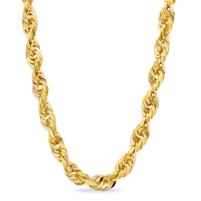 Main Image 1 of 3.8mm Diamond-Cut Glitter Rope Chain Necklace in Solid 14K Gold - 22"