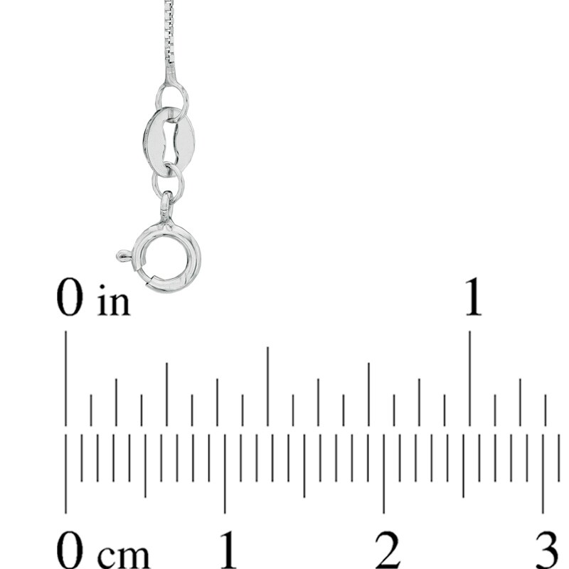 Main Image 2 of Ladies' 0.55mm Box Chain Necklace in 14K White Gold - 18"