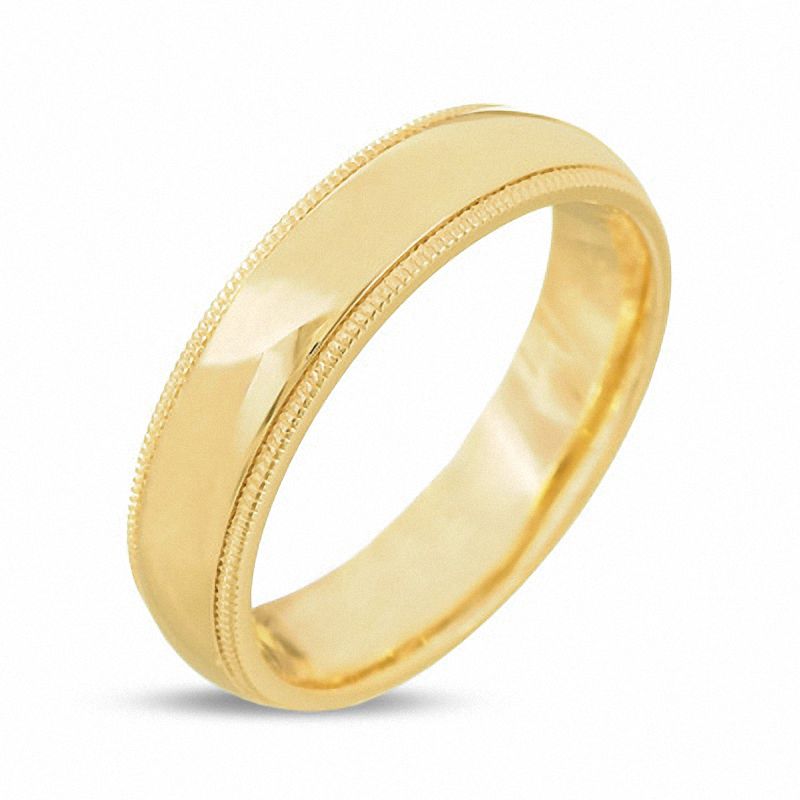 Main Image 1 of 5.5mm Milgrain Wedding Band in 14K Gold - Size 10