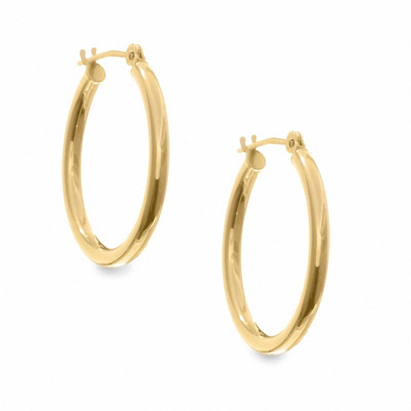 Main Image 1 of Round Hoop Earrings in 14K Gold