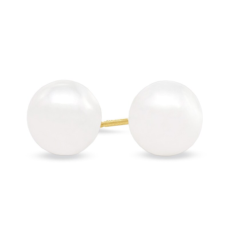 Main Image 1 of 8.0-8.5mm Akoya Cultured Pearl Stud Earrings in 14K Gold