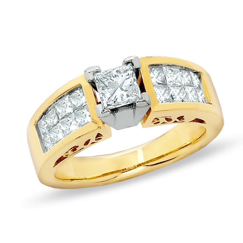 1-1/2 CT. T.W. Princess-Cut Diamond Engagement Ring in 14K Gold
