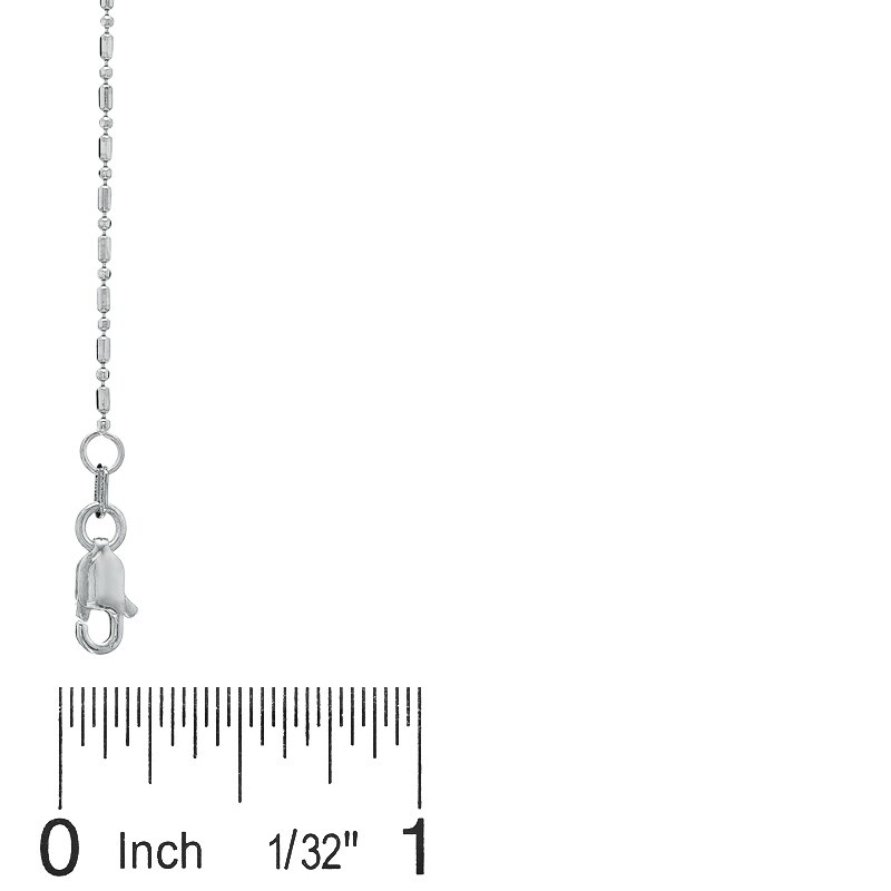 Main Image 2 of Ladies' Facet Bead Chain Necklace in 14K White Gold - 18"