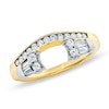 Thumbnail Image 1 of 3/8 CT. T.W. Round and Baguette Diamond Solitaire Enhancer in 14K Gold