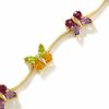 Thumbnail Image 1 of Multi-Gemstone Butterfly Bracelet in 14K Gold - 7.0"