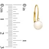 Thumbnail Image 1 of 6.0-6.5mm Cultured Freshwater Pearl and Diamond Accent Leverback Earrings in 14K Gold