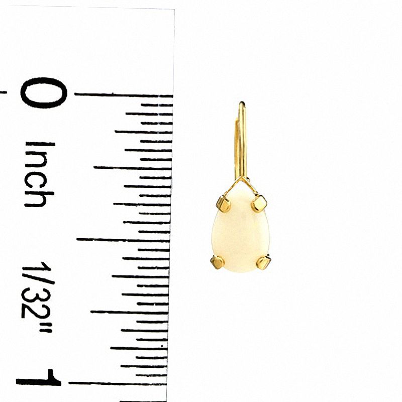Main Image 2 of Pear-Shaped Opal Leverback Earrings in 14K Gold
