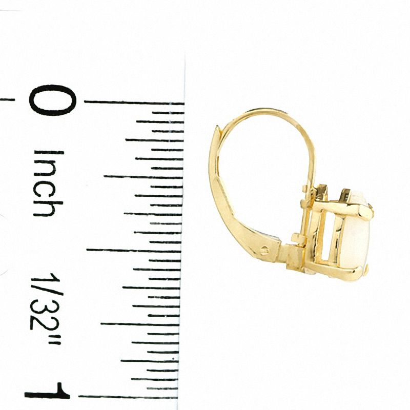 Main Image 3 of Pear-Shaped Opal Leverback Earrings in 14K Gold