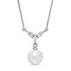 Thumbnail Image 0 of 6.0-6.5mm Cultured Freshwater Pearl Necklace in 14K White Gold with Diamond Accents