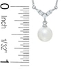 Thumbnail Image 1 of 6.0-6.5mm Cultured Freshwater Pearl Necklace in 14K White Gold with Diamond Accents