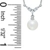 Thumbnail Image 2 of 6.0-6.5mm Freshwater Cultured Pearl Necklace in 14K White Gold with Diamond Accents