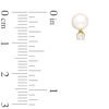 5.5 - 6.0mm Cultured Akoya Pearl Earrings with Diamond Accents in 14K Gold