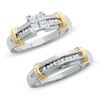 Thumbnail Image 0 of 7/8 CT. T.W. Quad Princess-Cut Diamond Bridal Set in 14K Two-Tone Gold