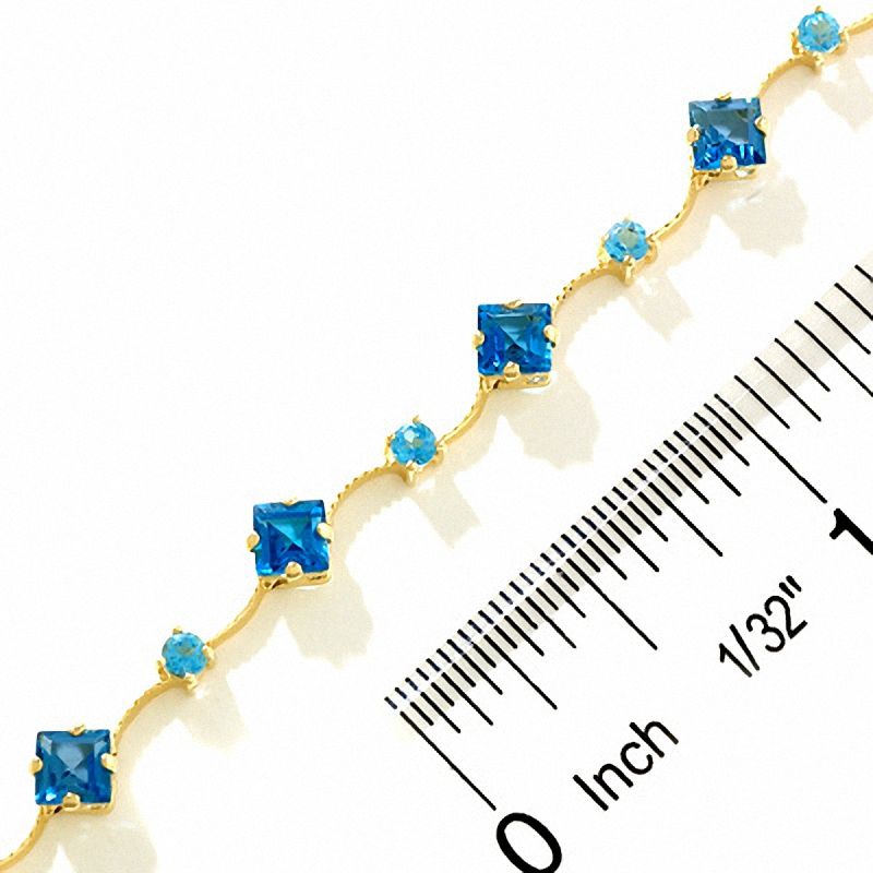 Main Image 2 of London and Sky Blue Topaz Bracelet in 14K Gold