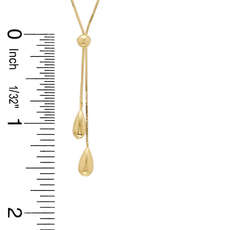 Main Image 2 of Diamond-Cut Polished Snake Lariat Necklace in 14K Gold - 17"