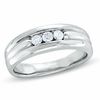 Thumbnail Image 0 of 1/4 CT. T.W. Men's Three Stone Band in 14K White Gold