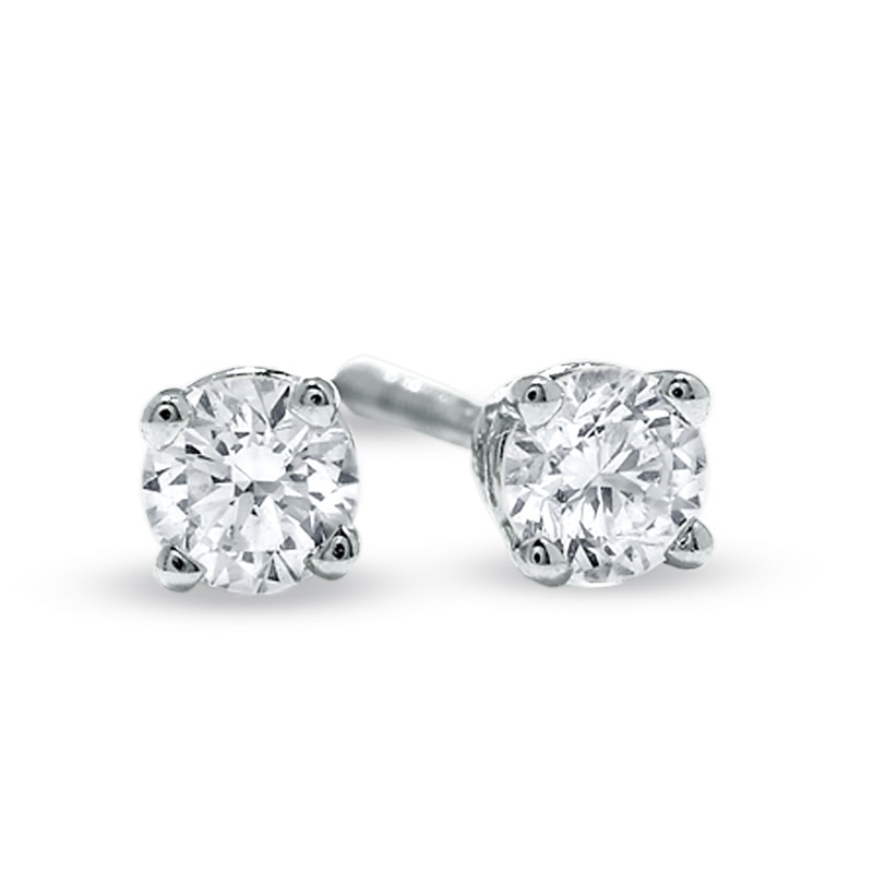 Main Image 1 of 1/4 CT. T.W. Diamond Solitaire Stud Earrings in 14K White Gold (I/I1)