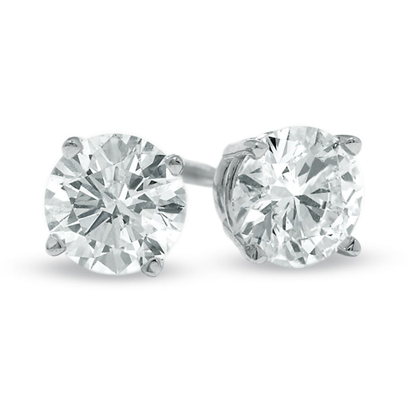 Main Image 1 of 1 CT. T.W. Diamond Solitaire Stud Earrings in 14K White Gold (I/I1)