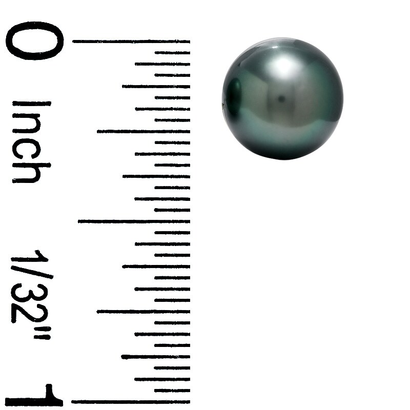 Main Image 2 of 8.0-9.0mm Tahitian Cultured Pearl Stud Earrings in 14K Gold