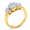 Thumbnail Image 1 of 1 CTW. Invisible-Set Diamond Flower Ring in 14K Gold