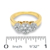 Thumbnail Image 2 of 1 CTW. Invisible-Set Diamond Flower Ring in 14K Gold