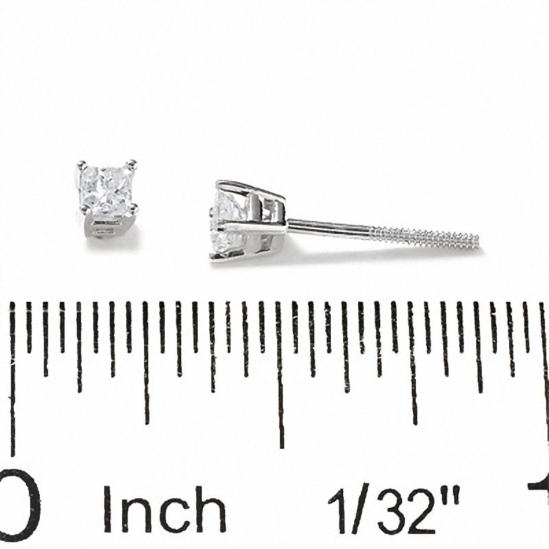 1/5 CT. T.W. Princess-Cut Diamond Solitaire Earrings in 14K White Gold