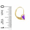 Thumbnail Image 3 of 5.0mm Princess-Cut Amethyst Leverback Earrings in 14K Gold