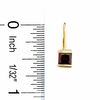 Thumbnail Image 2 of Princess Cut Garnet Leverback Earrings in 14K Gold
