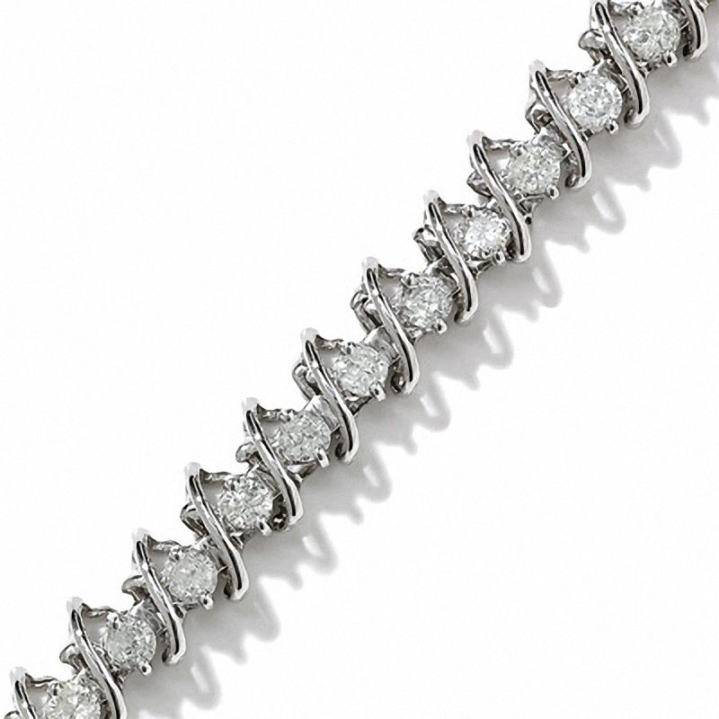 Main Image 1 of 2 CT. T.W. Diamond Fashion Swirl Bracelet in 14K White Gold