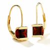 Thumbnail Image 1 of Pear Shape Garnet Leverback Earrings in 14K Gold