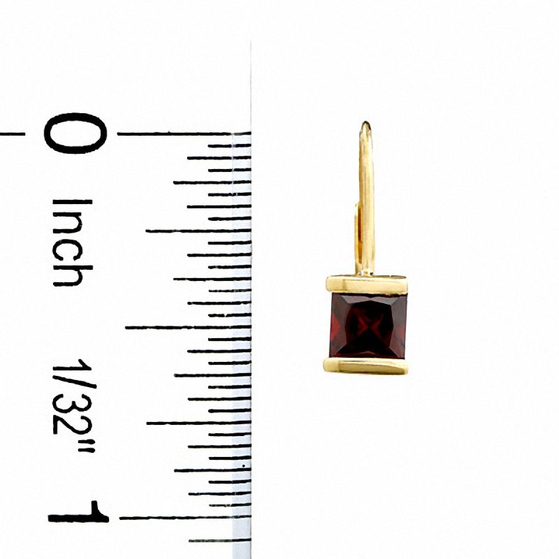 Main Image 2 of Pear Shape Garnet Leverback Earrings in 14K Gold