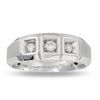 Thumbnail Image 0 of 1/4 CT. T.W. Men's Three Stone Block Diamond Band in 14K White Gold