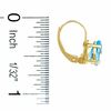 Thumbnail Image 2 of Pear Shape Blue Topaz Leverback Earrings in 14K Gold