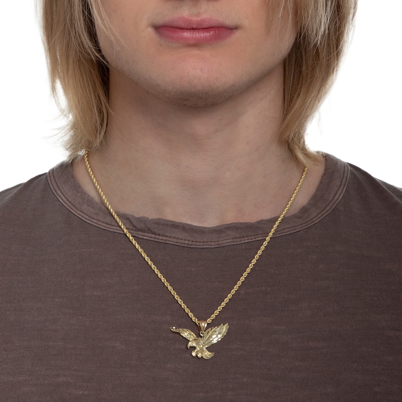 Main Image 4 of Diamond-Cut Landing Eagle Charm in Solid 10K Gold
